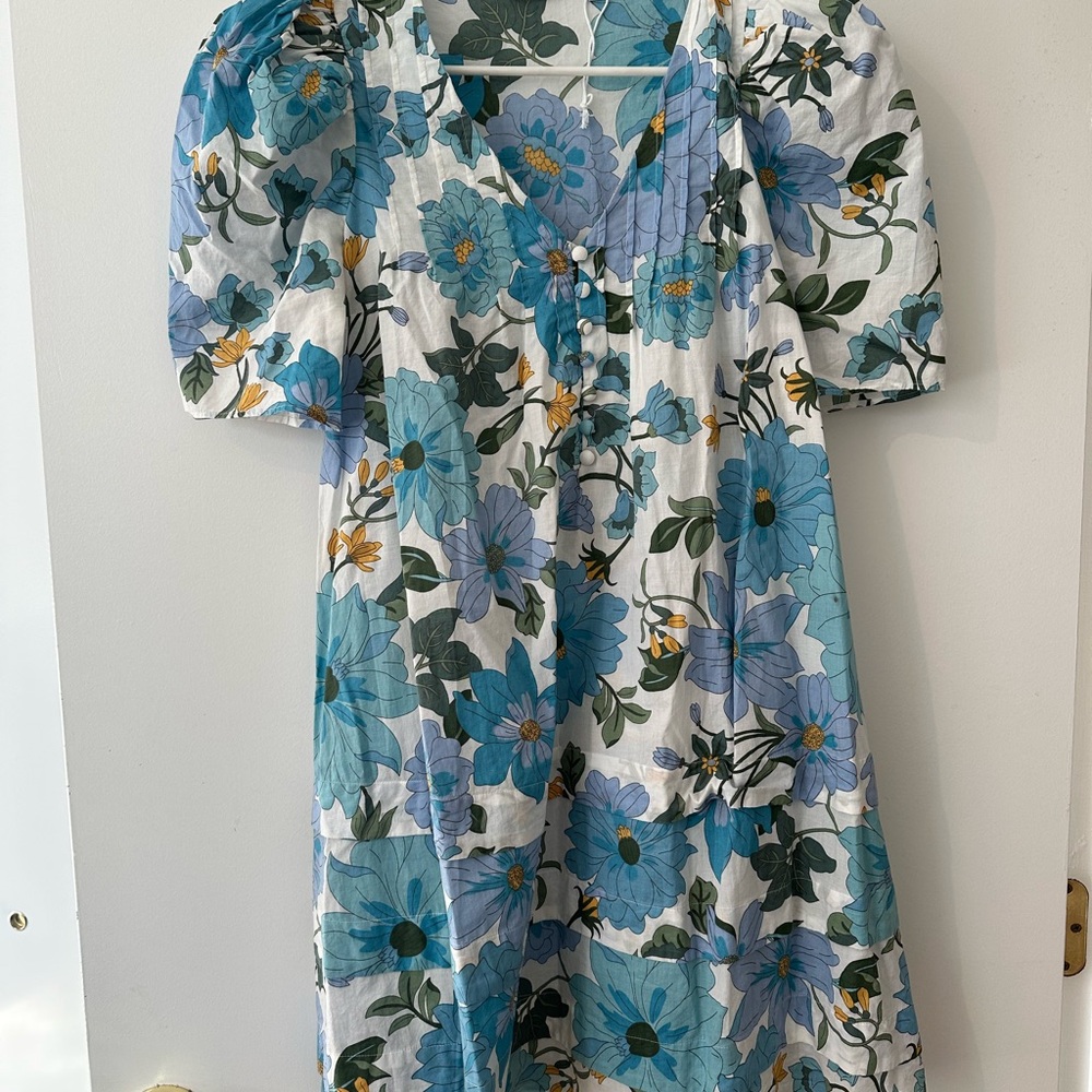 & Other Stories Floral Blue and White Dress